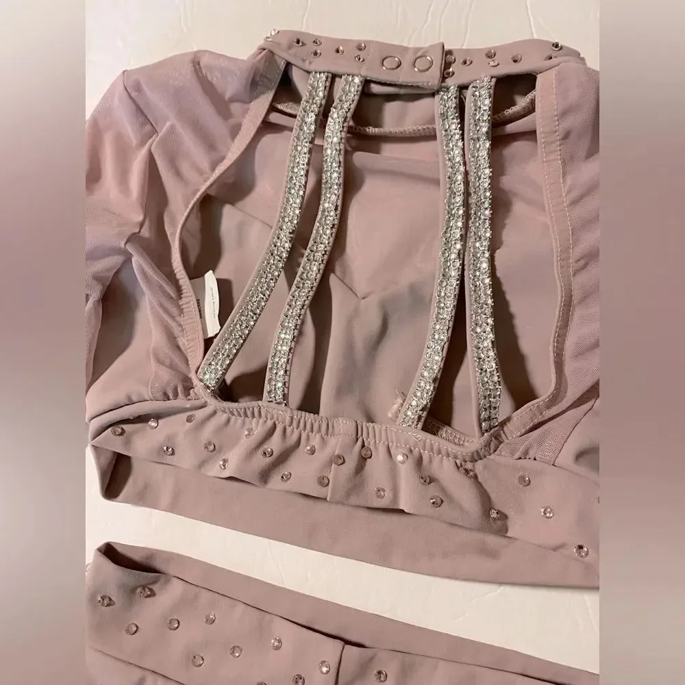 Kelle dance solo costume mauve 2 piece 2972 butterflies lyrical contemporary MC